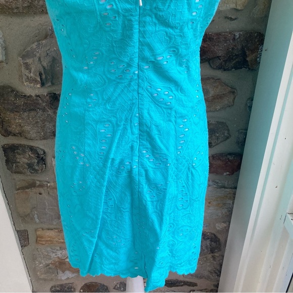 NWT Lilly Pulitzer Madden Dress Jumno Pattern Petal Eyelet Shorefly Blue - Picture 10 of 15